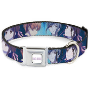 FRUITS BASKET Title Logo Full Color White/Purple Seatbelt Buckle Collar - Fruits Basket Yuki Tohru Kyo Final Season Group Pose Blues