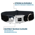 Load image into Gallery viewer, CHARGER Script Emblem Corner Full Color Black/Silver Fade/White Seatbelt Buckle Collar - CHARGER Script Emblem Repeat Black/Grays
