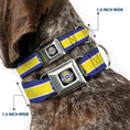 Load image into Gallery viewer, CHEVROLET SUPER SERVICE Logo Full Color Black/Blue/Yellow/White Seatbelt Buckle Collar - CHEVROLET SUPER SERVICE Logo/Stripe Blue/White/Yellow

