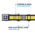 Load image into Gallery viewer, CHEVROLET SUPER SERVICE Logo Full Color Black/Blue/Yellow/White Seatbelt Buckle Collar - CHEVROLET SUPER SERVICE Logo/Stripe Blue/White/Yellow
