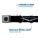 1955-57 CHEVROLET V Emblem Black/Silver Seatbelt Buckle Collar - 1955-57 CHEVROLET V Emblem Black/Silver