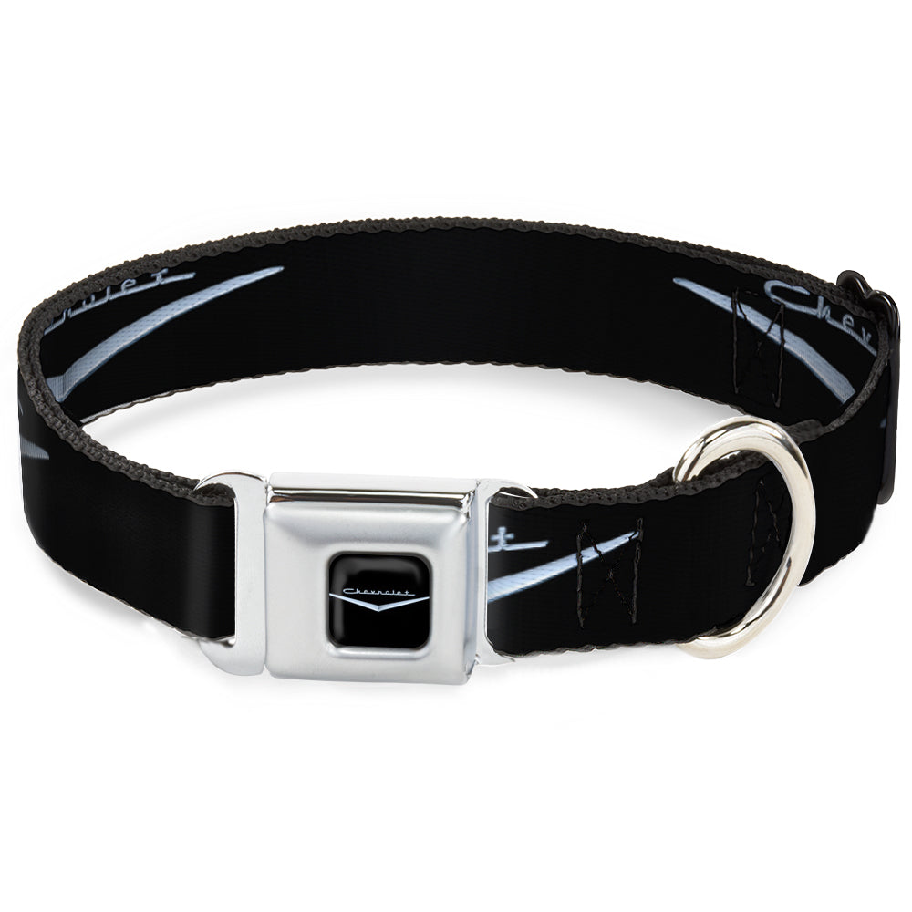 1955-57 CHEVROLET V Emblem Black/Silver Seatbelt Buckle Collar - 1955-57 CHEVROLET V Emblem Black/Silver