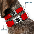 Load image into Gallery viewer, 1955-57 CHEVROLET V Emblem Full Color Black Silver Seatbelt Buckle Collar - 1955-57 CHEVROLET V Emblem Red/Silver
