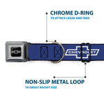 1965 CHEVROLET Bowtie Full Color Black/White Seatbelt Buckle Collar - 1965 CHEVROLET Bowtie Blue/White