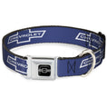 Load image into Gallery viewer, 1965 CHEVROLET Bowtie Full Color Black/White Seatbelt Buckle Collar - 1965 CHEVROLET Bowtie Blue/White
