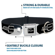1965 CHEVROLET Bowtie Full Color Black/White Seatbelt Buckle Collar - 1965 CHEVROLET Bowtie Black/White