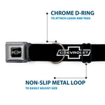 1965 CHEVROLET Bowtie Full Color Black/White Seatbelt Buckle Collar - 1965 CHEVROLET Bowtie Black/White
