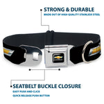 Chevy Bowtie Full Color Black Gold Seatbelt Buckle Collar - Chevy Bowtie Black/Gold Logo REPEAT
