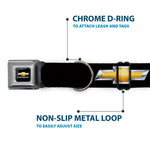 Chevy Bowtie Full Color Black Gold Seatbelt Buckle Collar - Chevy Bowtie Black/Gold Logo REPEAT