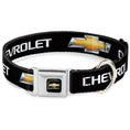 Load image into Gallery viewer, Chevy Bowtie Full Color Black Gold Seatbelt Buckle Collar - Chevy Bowtie Black/Gold Logo REPEAT
