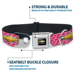 Chevy Bowtie Full Color Black Gold Seatbelt Buckle Collar - Chevy Gold Bowtie w/Logo PINK