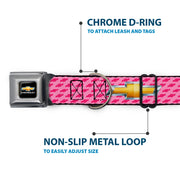 Chevy Bowtie Full Color Black Gold Seatbelt Buckle Collar - Chevy Gold Bowtie w/Logo PINK