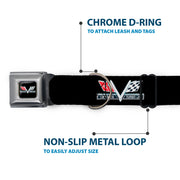 1967 Impala 396 TURBO-JET V Emblem Full Color Black/Silver/Red/White Seatbelt Buckle Collar - 1967 Impala 396 TURBO-JET V Emblem Black/Silver/Red/White