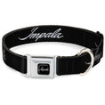 Load image into Gallery viewer, IMPALA Script Emblem Black/Silver Seatbelt Buckle Collar - IMPALA Script Emblem Black/Silver
