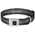 Load image into Gallery viewer, IMPALA Script Emblem Black/Silver Seatbelt Buckle Collar - IMPALA Script Emblem Gray Fade/Silver
