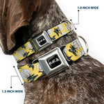 Hell's Paradise Kanji Title Logo Full Color Black/White Seatbelt Buckle Collar - Hell's Paradise Chibi Gabimaru Poses Scattered Yellow