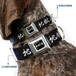 Hell's Paradise Kanji Title Logo Full Color Black/White Seatbelt Buckle Collar - Hell's Paradise Kanji Title Logo and Gabimaru Face Black/White