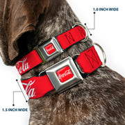 COCA-COLA Script Logo Full Color Red/White Seatbelt Buckle Collar - COCA-COLA Script Logo Red/White