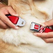 COCA-COLA Script Logo Full Color Red/White Seatbelt Buckle Collar - COCA-COLA Script Logo Red/White