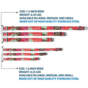 DRINK COCA-COLA Logo Full Color Red/White Seatbelt Buckle Collar - DRINK COCA-COLA Coke Patches Stacked Reds/Multi Color