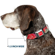 DRINK COCA-COLA Logo Full Color Red/White Seatbelt Buckle Collar - DRINK COCA-COLA Coke Patches Stacked Reds/Multi Color