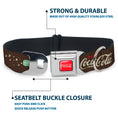 Load image into Gallery viewer, DRINK COCA-COLA Logo Full Color Red/White Seatbelt Buckle Collar - Coca-Cola PAUSE AND REFRESH Typography and Bottle Brown/Red/White
