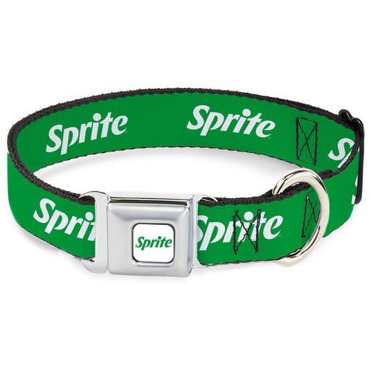 SPRITE Logo Full Color White/Green Seatbelt Buckle Collar - SPRITE Logo Green/White