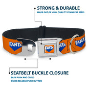 FANTA Logo Full Color Orange/Blue/White Seatbelt Buckle Collar - FANTA Logo Orange/Blue/White