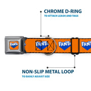 FANTA Logo Full Color Orange/Blue/White Seatbelt Buckle Collar - FANTA Logo Orange/Blue/White