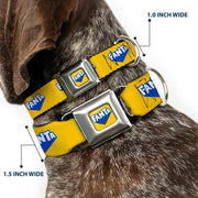 FANTA Logo Full Color Pineapple Yellow/Blue/White Seatbelt Buckle Collar - FANTA Logo Pineapple Yellow/Blue/White