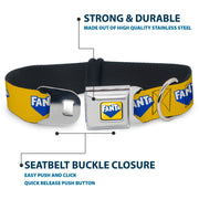 FANTA Logo Full Color Pineapple Yellow/Blue/White Seatbelt Buckle Collar - FANTA Logo Pineapple Yellow/Blue/White
