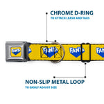 FANTA Logo Full Color Pineapple Yellow/Blue/White Seatbelt Buckle Collar - FANTA Logo Pineapple Yellow/Blue/White