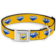 FANTA Logo Full Color Pineapple Yellow/Blue/White Seatbelt Buckle Collar - FANTA Logo Pineapple Yellow/Blue/White