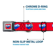 FANTA Logo Full Color Strawberry Red/Blue/White Seatbelt Buckle Collar - FANTA Logo Strawberry Red/Blue/White