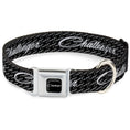 Load image into Gallery viewer, CHALLENGER Script Black Silver Seatbelt Buckle Collar - CHALLENGER Repeat w/Text Black/White
