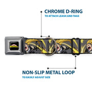 MY HERO ACADEMIA Title Logo Full Color Black Seatbelt Buckle Collar - My Hero Academia Hizashi Yamada Present Mic Screaming Pose Gray