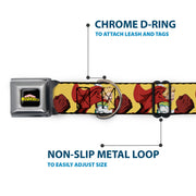 MY HERO ACADEMIA Title Logo Full Color Black Seatbelt Buckle Collar - My Hero Academia Mirio Togata Upper Cut Pose Yellow