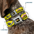 Load image into Gallery viewer, MY HERO ACADEMIA Title Logo Full Color Black Seatbelt Buckle Collar - MY HERO ACADEMIA Character Trio Pose and Title Logo Yellow
