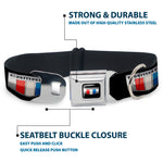CAMARO Six Badge Full Color Black Silver Red White Blue Seatbelt Buckle Collar - CAMARO Six Badge Black/Silver/Red/White/Blue