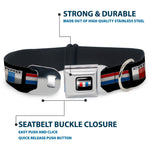 CAMARO Six Badge Full Color Black Silver Red White Blue Seatbelt Buckle Collar - CAMARO Six Badge/Stripe Black/Silver/Red/White/Blue