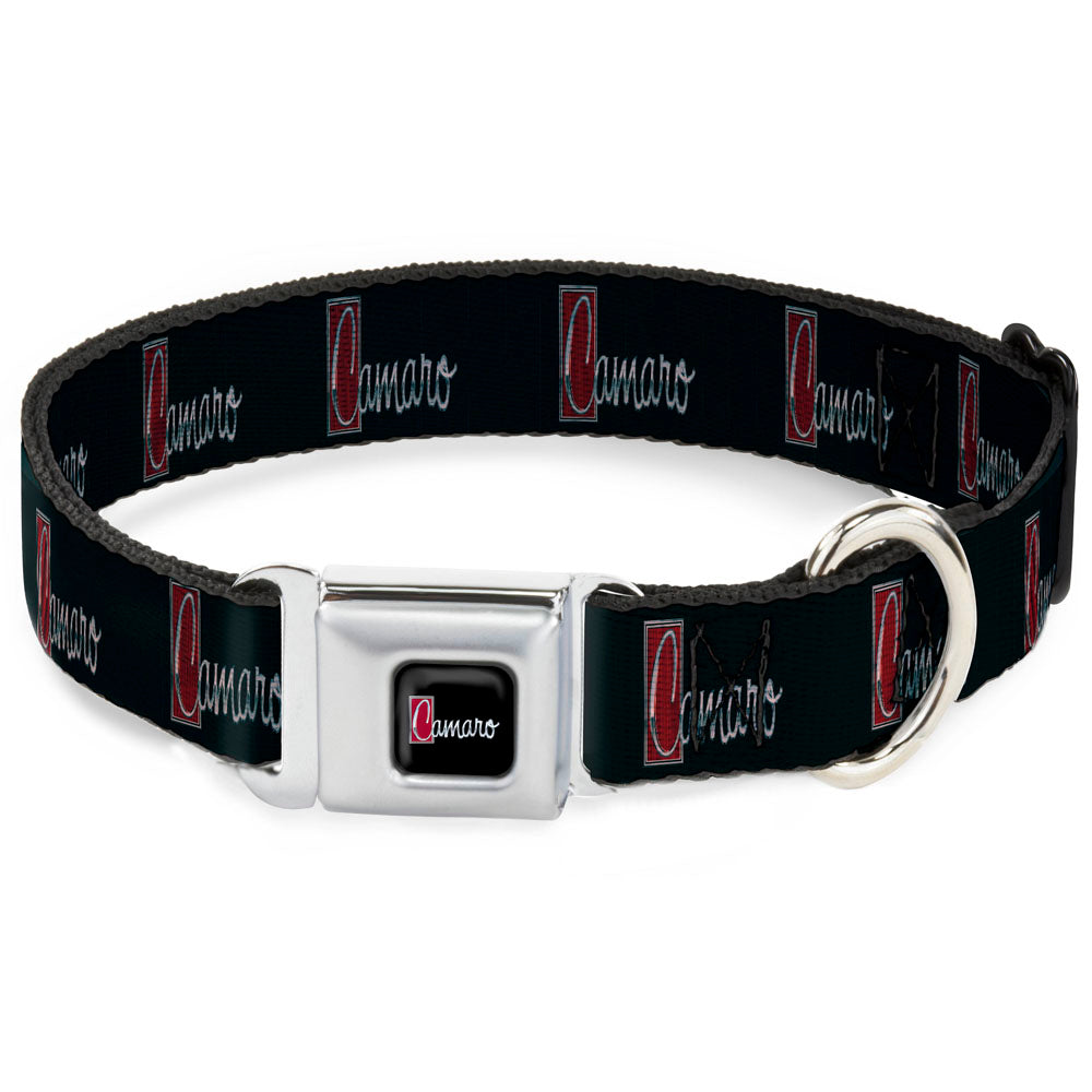 1972 CAMARO Script Emblem Full Color Black Silver Reds Seatbelt Buckle Collar - 1972 CAMARO Script Emblem Black/Silver/Reds