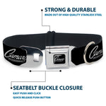 1969 CAMARO BY CHEVROLET Emblem Black/Silver Seatbelt Buckle Collar - 1969 CAMARO BY CHEVROLET Emblem Black/Silver