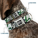 COWBOY BEBOP Title Logo Full Color Black/White Seatbelt Buckle Collar - COWBOY BEBOP Crew Group Pose and Title Logo White/Black/Greens
