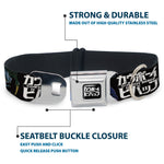 COWBOY BEBOP Title Logo Full Color Black/White Seatbelt Buckle Collar - COWBOY BEBOP Spike and Vicious Pose and Title Logo Black/Blues