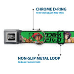 COWBOY BEBOP Title Logo Full Color Black/White Seatbelt Buckle Collar - COWBOY BEBOP Crew Group Pose and Title Logo Green/Black