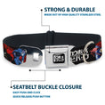 Load image into Gallery viewer, COWBOY BEBOP Title Logo Full Color Black/White Seatbelt Buckle Collar - COWBOY BEBOP Spike Pose and Crew Collage and Title Logo Black
