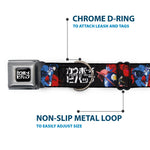 COWBOY BEBOP Title Logo Full Color Black/White Seatbelt Buckle Collar - COWBOY BEBOP Spike Pose and Crew Collage and Title Logo Black