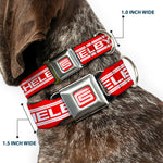 Carroll Shelby CS Racing Logo Full Color Red/White Seatbelt Buckle Collar - Carroll Shelby CS SHELBY Racing Logo Block Red/White