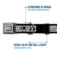 Load image into Gallery viewer, Carroll Shelby CS Racing Logo Full Color Black/White Seatbelt Buckle Collar - Carroll Shelby CS SHELBY Racing Logo Block Black/White
