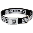 Load image into Gallery viewer, Carroll Shelby CS Racing Logo Full Color Black/White Seatbelt Buckle Collar - Carroll Shelby CS SHELBY Racing Logo Block Black/White
